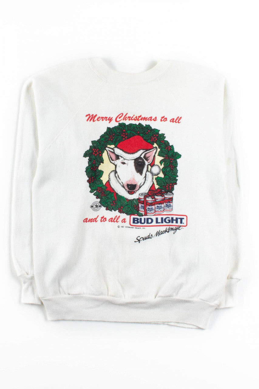 Spuds MacKenzie To All A Bud Light Sweatshirt