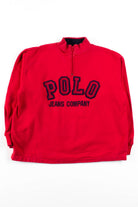 Red Polo Quarter Zip Sweatshirt