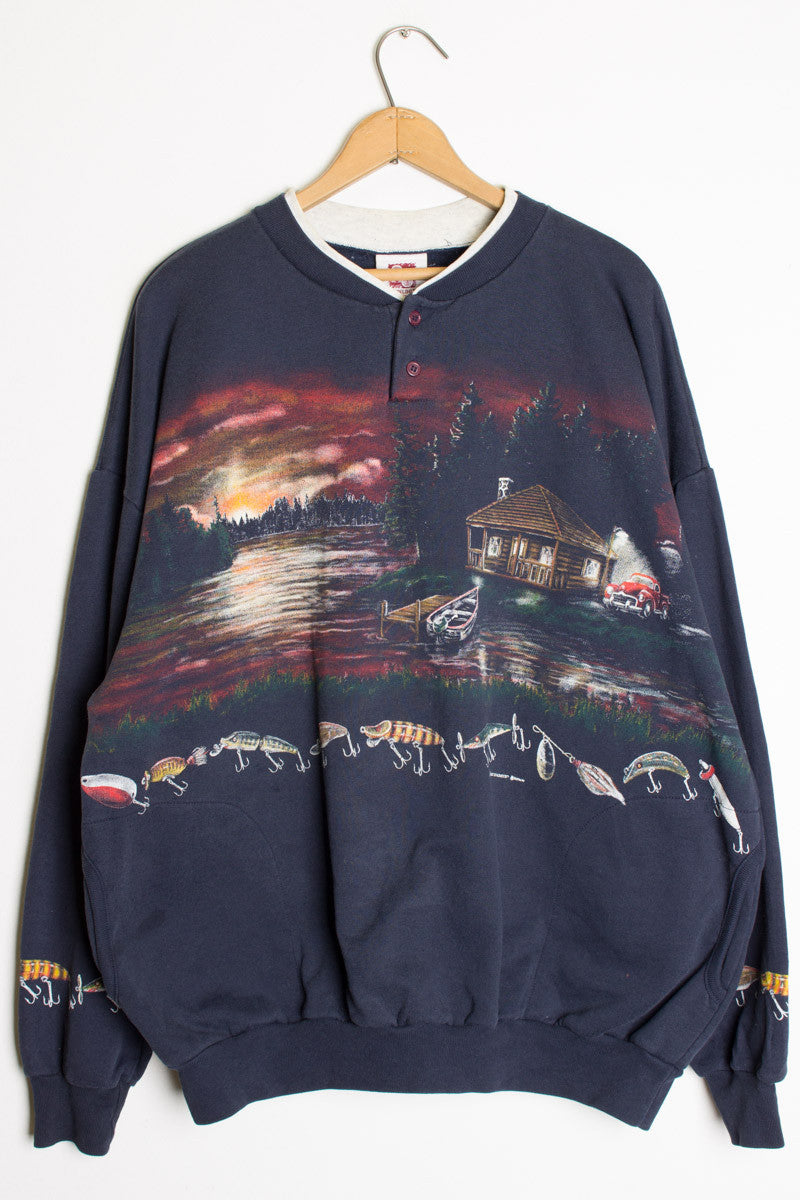 Fishing Cabin Vintage Sweatshirt