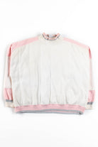 Cropped Quilted Pink & White Sweatshirt
