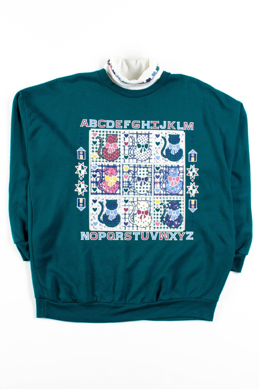 Green Alphabet Turtleneck Sweatshirt