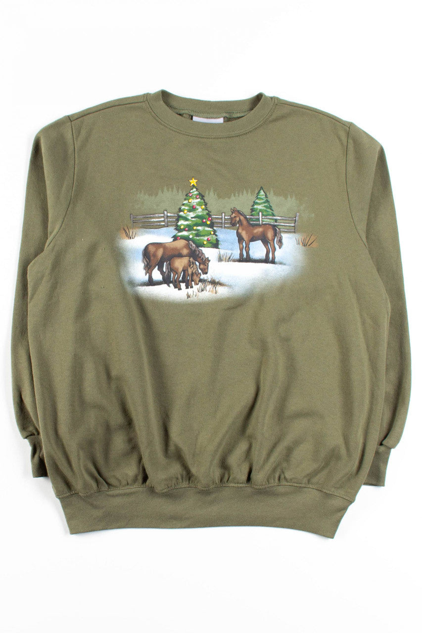 Horses At Christmas Sweatshirt