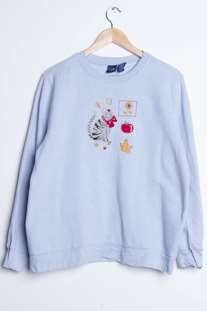 Light Blue Kitty Sweatshirt