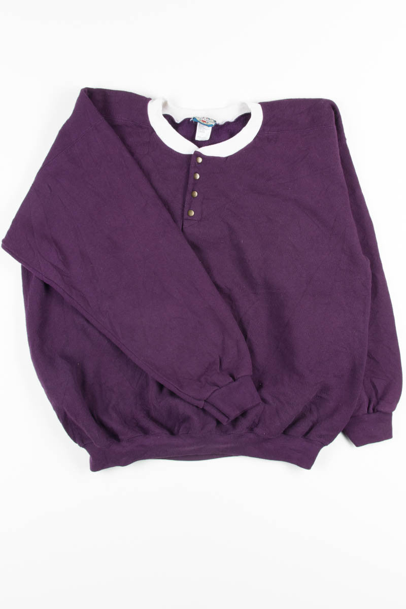 Plum Button Up Sweatshirt