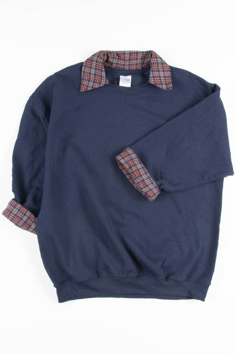 Plaid Cuffed Sweatshirt