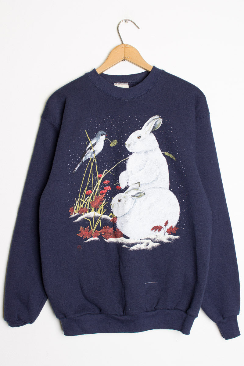 Cottontails in Winter Vintage Sweatshirt