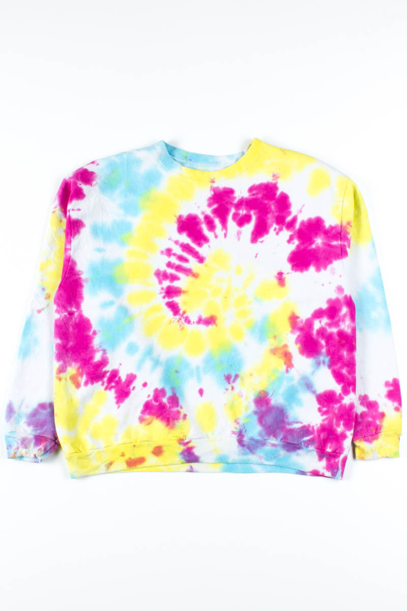 Yellow, Fuschia, & Blue Tie Dye Sweatshirt