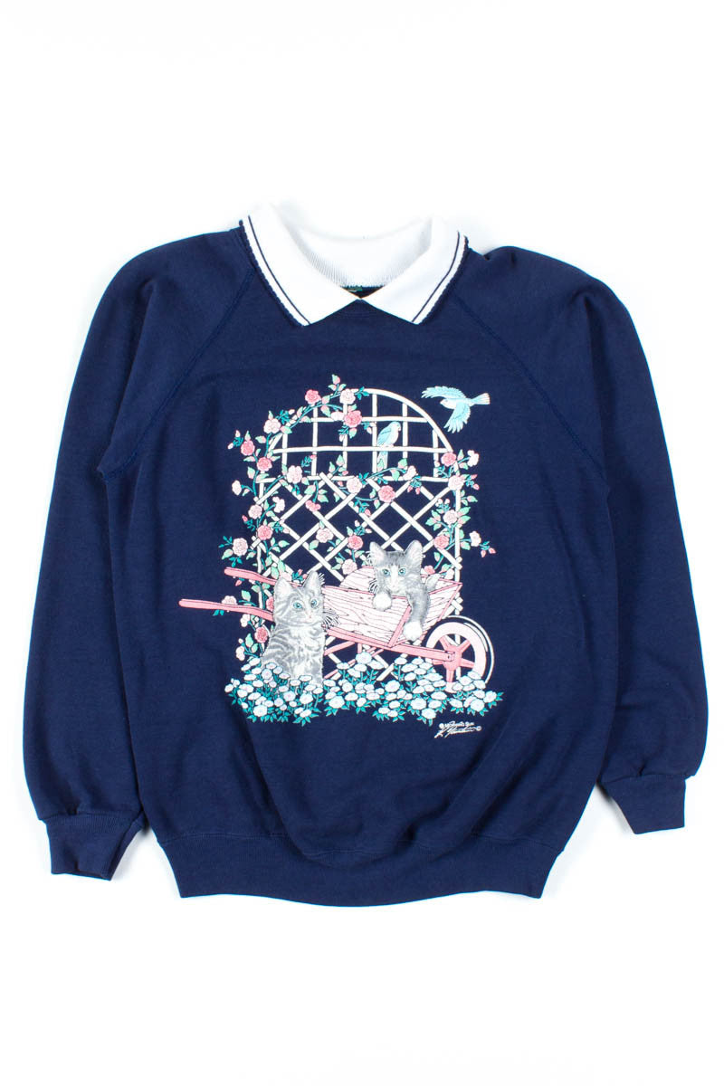 Kittens Collared Sweatshirt