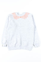 Grey Crochet Collar Sweatshirt