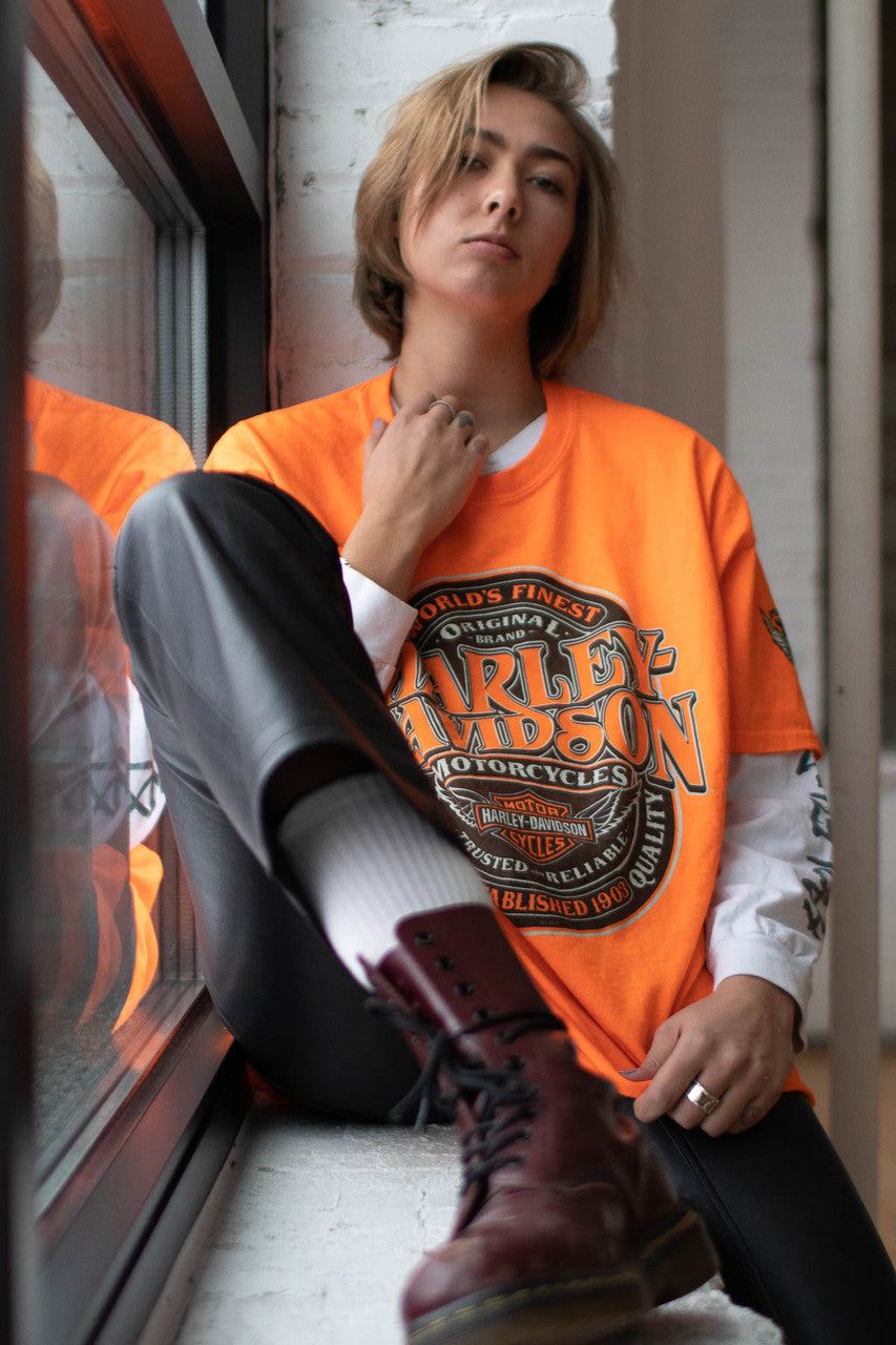 Blaze Orange "The Ranch" Harley Davidson Tee