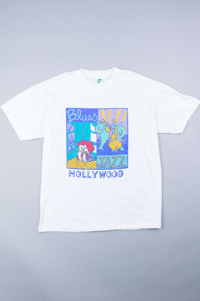 Hollywood Blues & Jazz T-Shirt (Single Stitch)