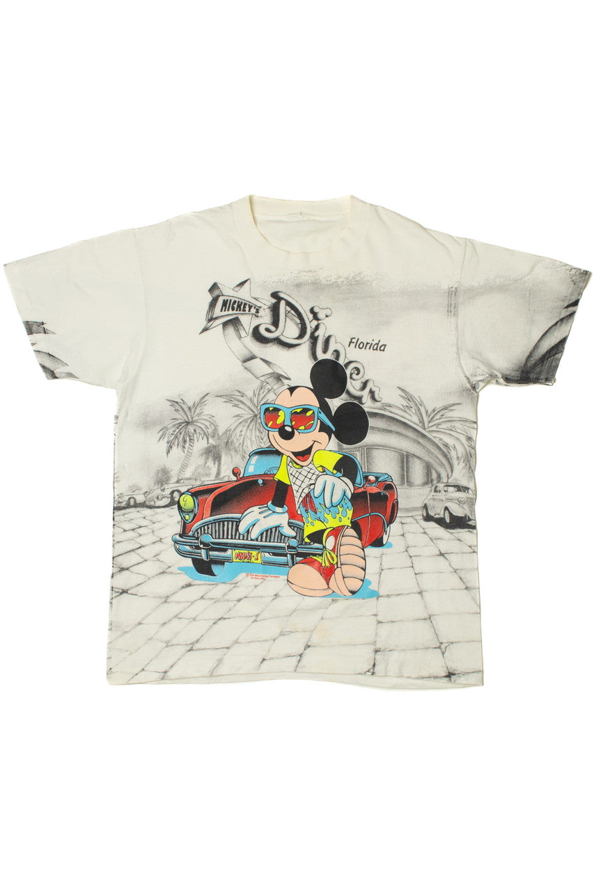 "Mickey's Diner Florida" Mickey Mouse All Over Print T-Shirt 10012