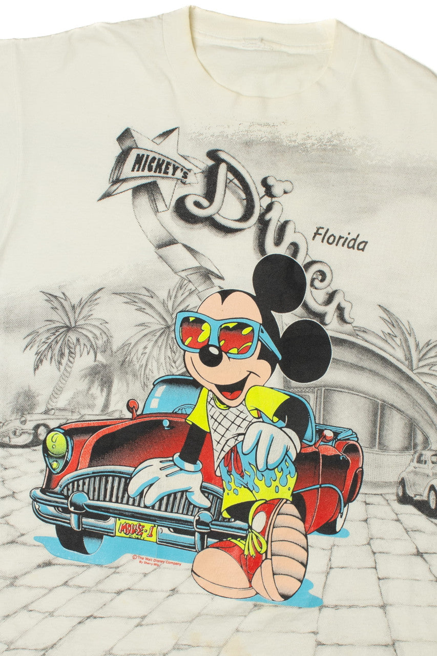 "Mickey's Diner Florida" Mickey Mouse All Over Print T-Shirt 10012