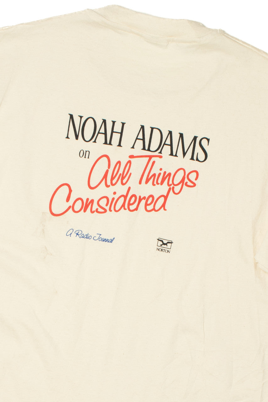Vintage "Noah Adams on All Things Considered" "Tune It In" NPR T-Shirt