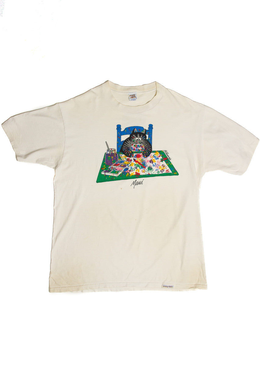 Vintage Maui B. Kliban Painting Cat T-Shirt
