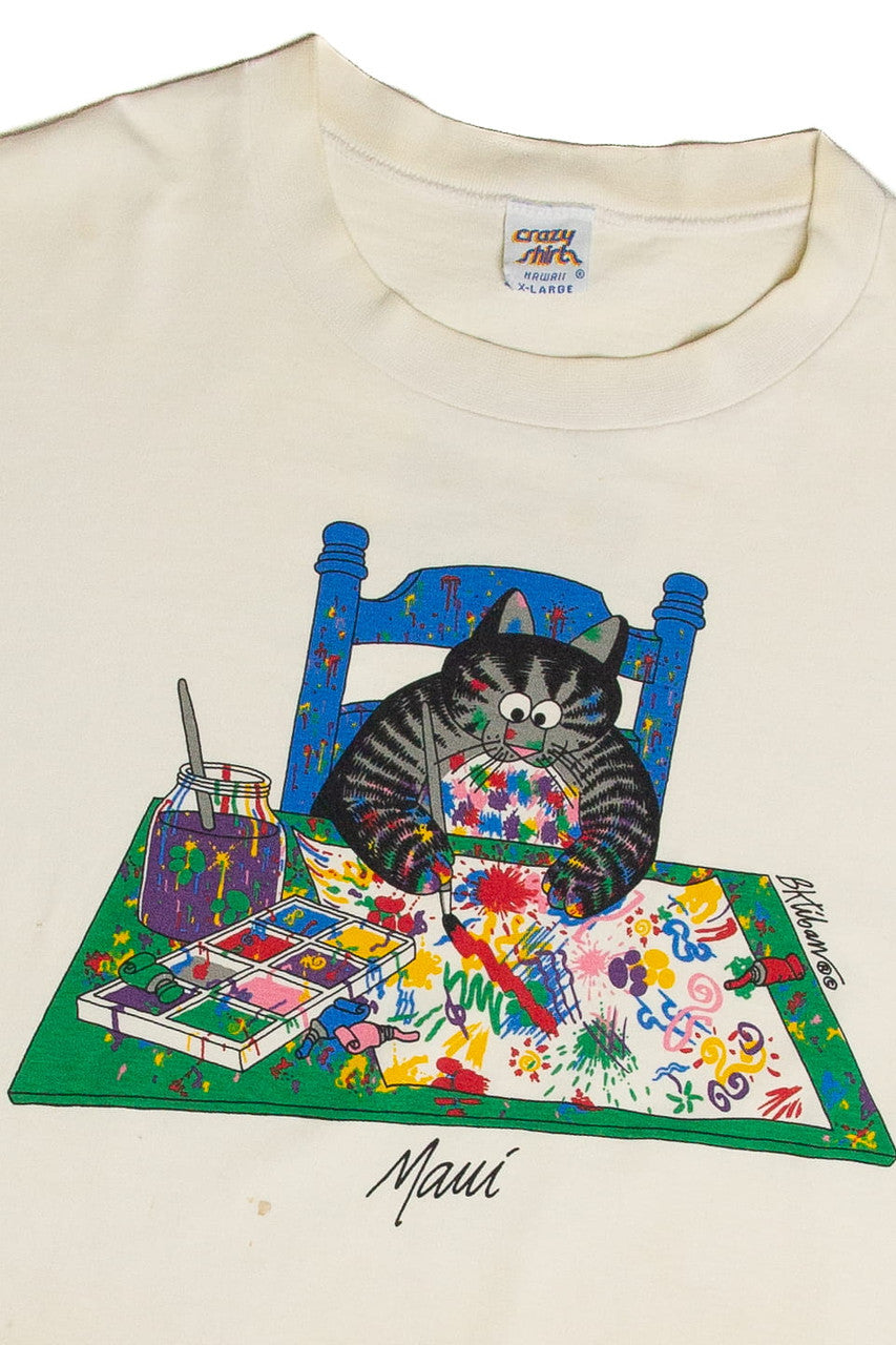 Vintage Maui B. Kliban Painting Cat T-Shirt