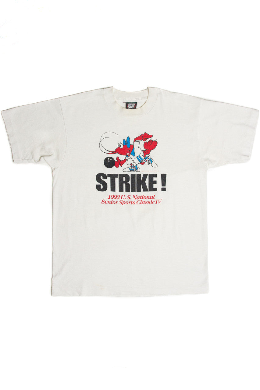 Vintage "Strike!" Bowling Senior Sports Classic T-Shirt (1993)