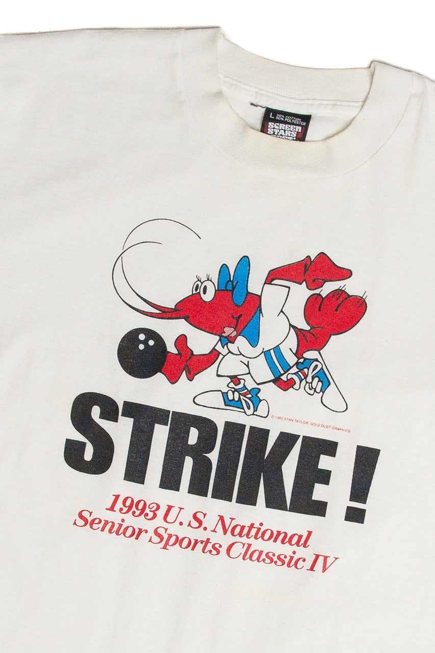 Vintage "Strike!" Bowling Senior Sports Classic T-Shirt (1993)