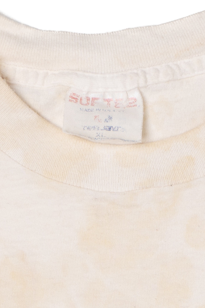 Vintage "Will Play For Budweiser" Football Beige Tie-Dye T-Shirt