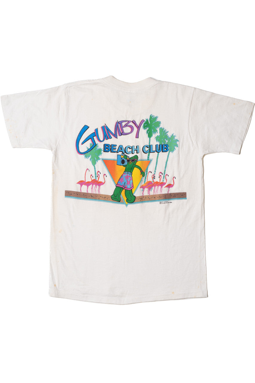 Vintage 1986 "Gumby Beach Club" Boombox Beach Party T-Shirt
