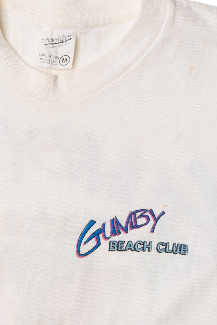 Vintage 1986 "Gumby Beach Club" Boombox Beach Party T-Shirt