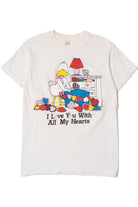 Vintage 1991 "I Love You With All My Hearts" Duck Valentine T-Shirt