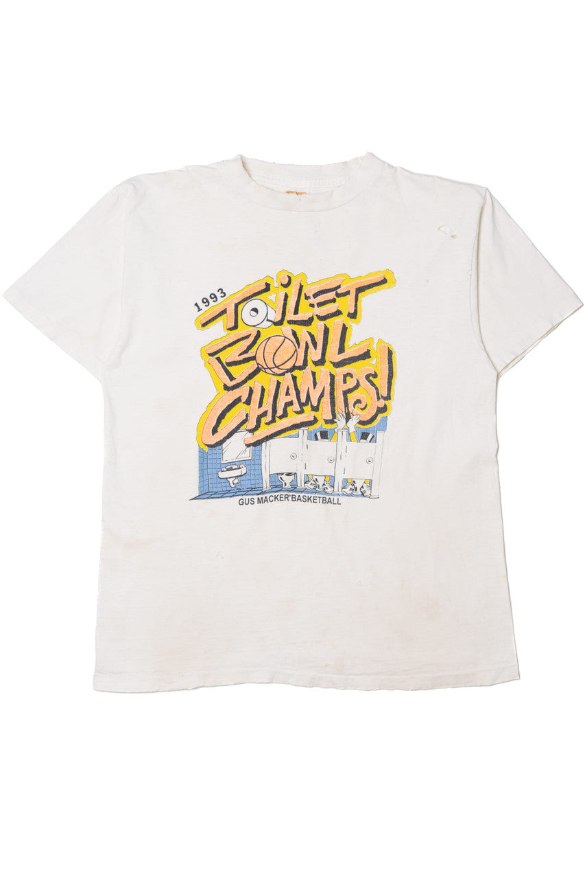 Vintage 1993 "Toilet Bowl Champs!" Gus Macker Basketball T-Shirt