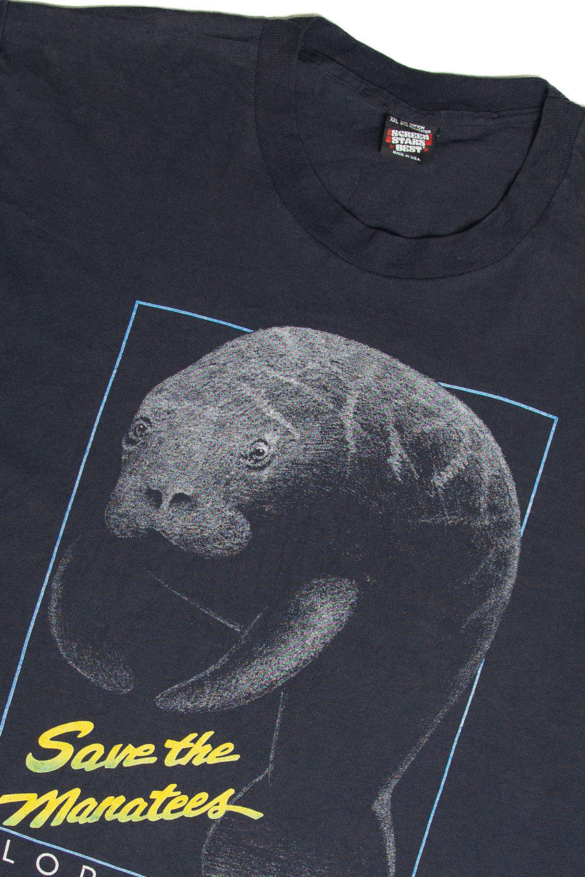 Vintage Save The Manatees Florida T-Shirt