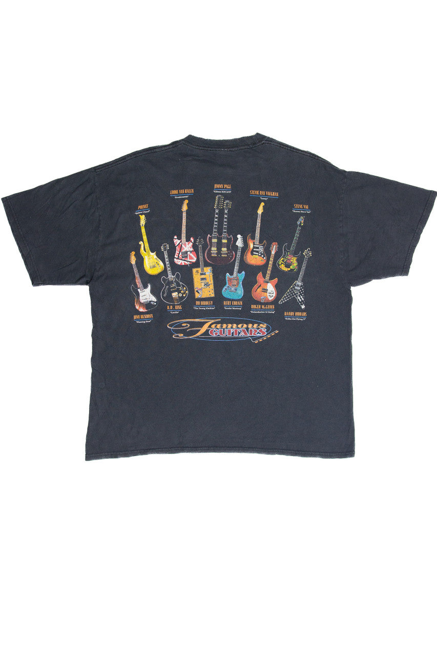 Vintage Distressed Famous Guitars Graphic T-Shirt