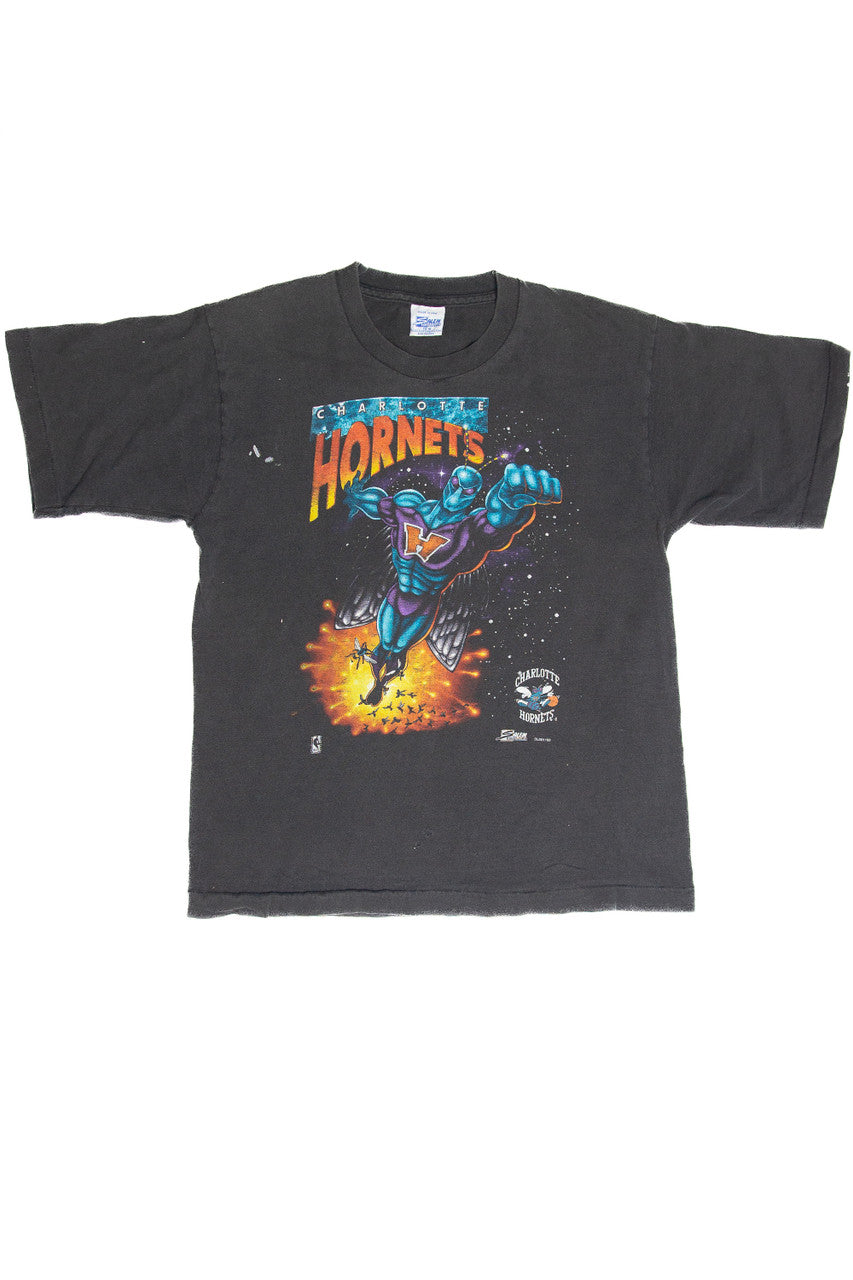Vintage Charlotte Hornets Superhero T-Shirt