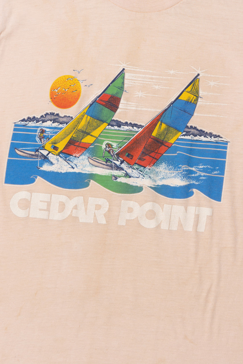 Vintage "Cedar Point" Windsurfing Screen Stars T-Shirt