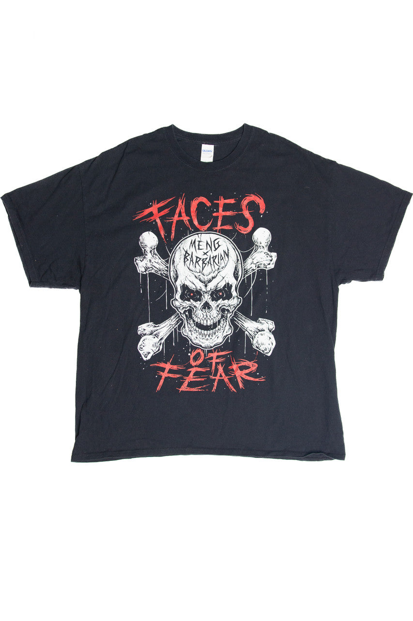 Vintage Meng & Barbarian Faces Of Fear Wrestling T-Shirt