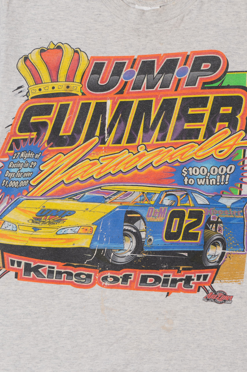 Vintage "UMP Summer Nationals" "King Of Dirt" Racing Front/Back Print T-Shirt