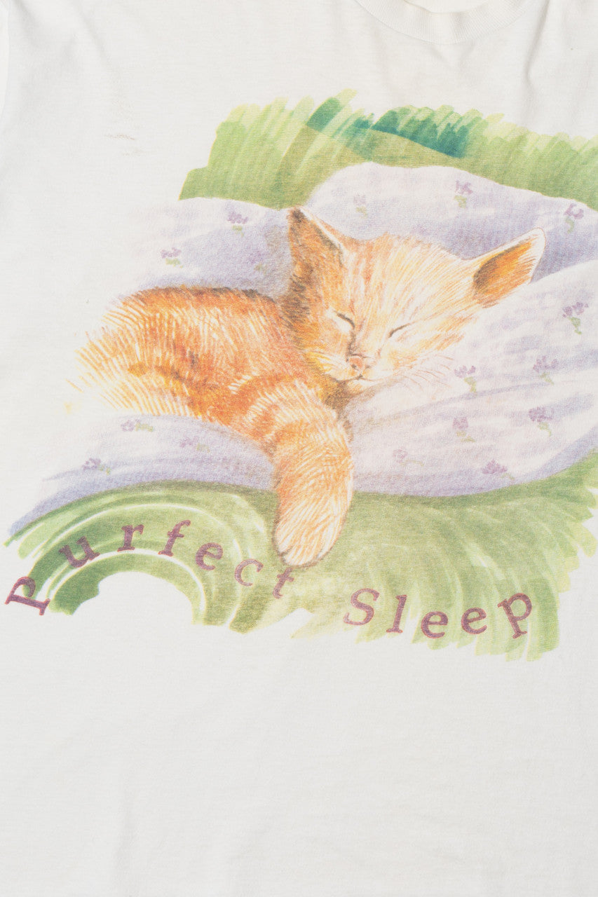 Vintage "Purrfect Sleep" Cat Nap T-Shirt