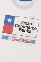 Vintage Texas Commerce Banks "Walking Tall" Front/Back Print Ringer T-Shirt
