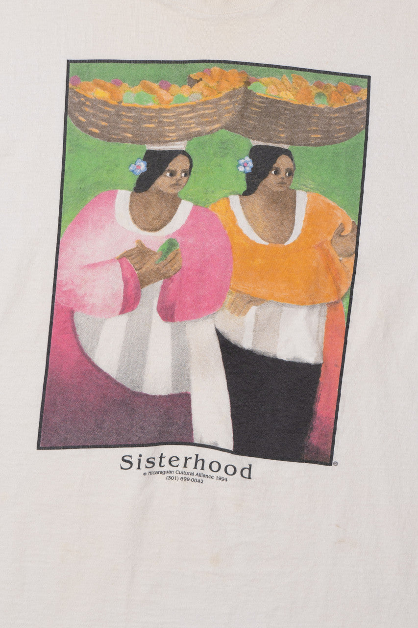 Vintage 1994 Nicaraguan Cultural Alliance "Sisters" Art T-Shirt