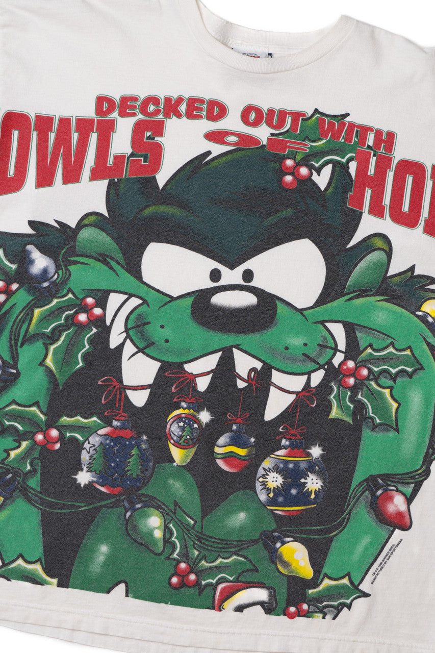Vintage 1996 Taz "Jowls Of Holly" Looney Tunes Long Sleeve T-Shirt