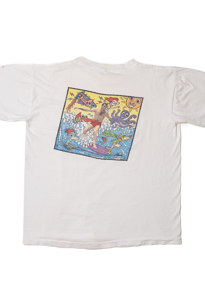 Vintage "7 UP Uncola Island" Front/Back Print National Mills T-Shirt