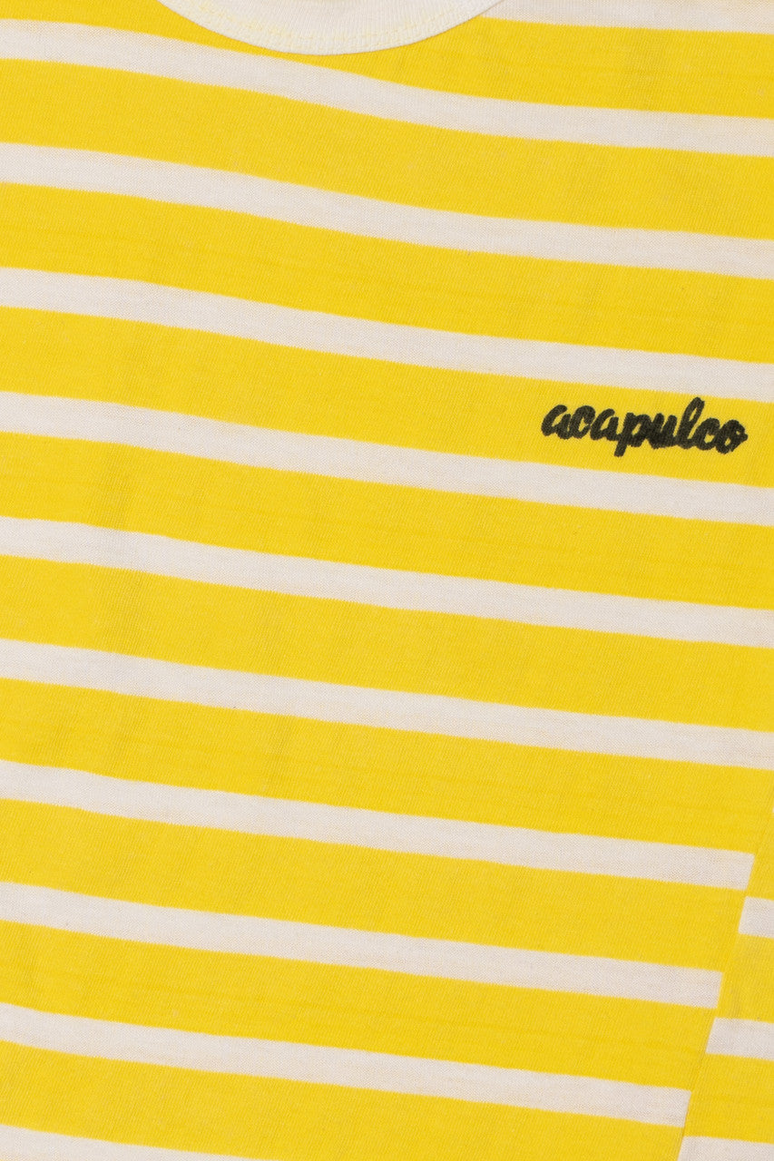 Vintage "Acapulco" Yellow & White Striped Ringer T-Shirt