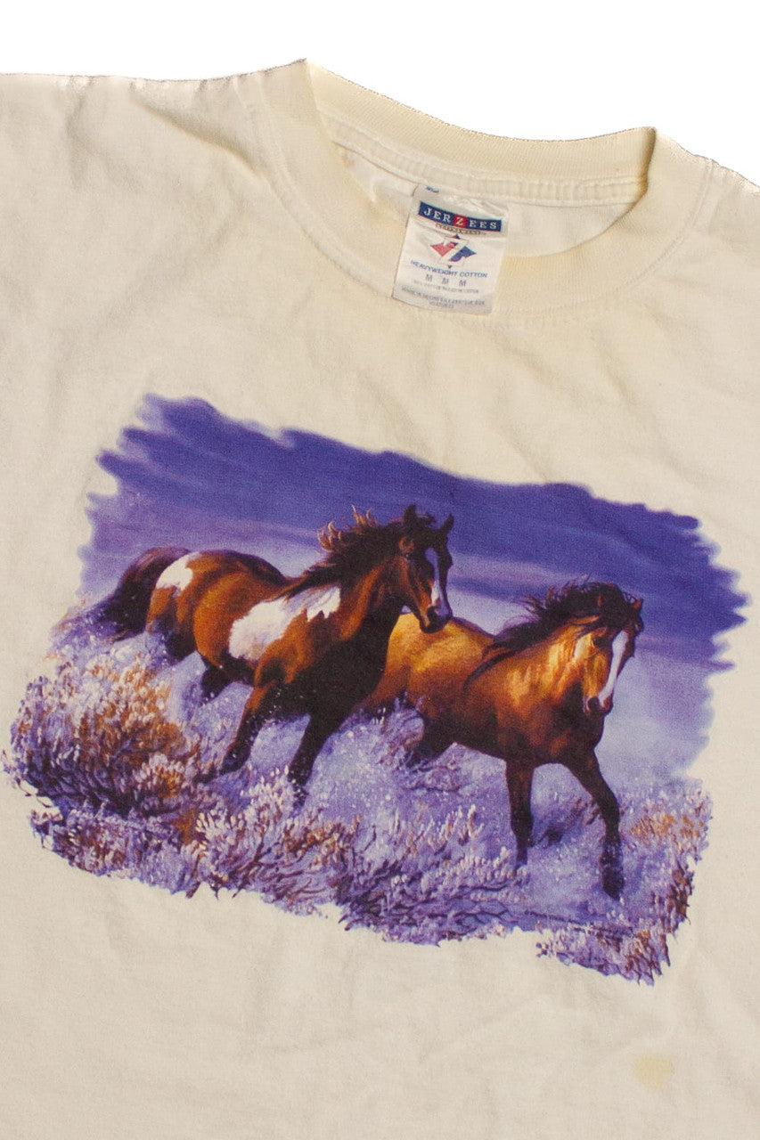Vintage Pair of Running Horses Graphic T-Shirt (2000s)