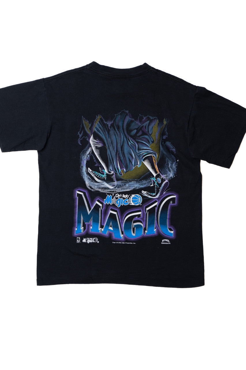 Vintage Orlando Magic NBA Basketball Sorcerer Front/Back Print T-Shirt (1990s)