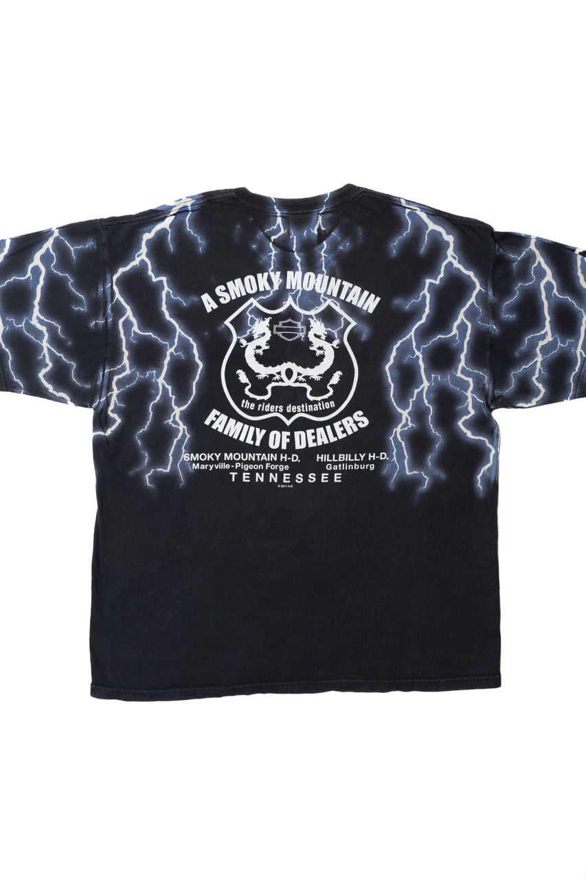 Harley Davidson Thunder & Lightning Smoky Mountain Tennessee T-Shirt