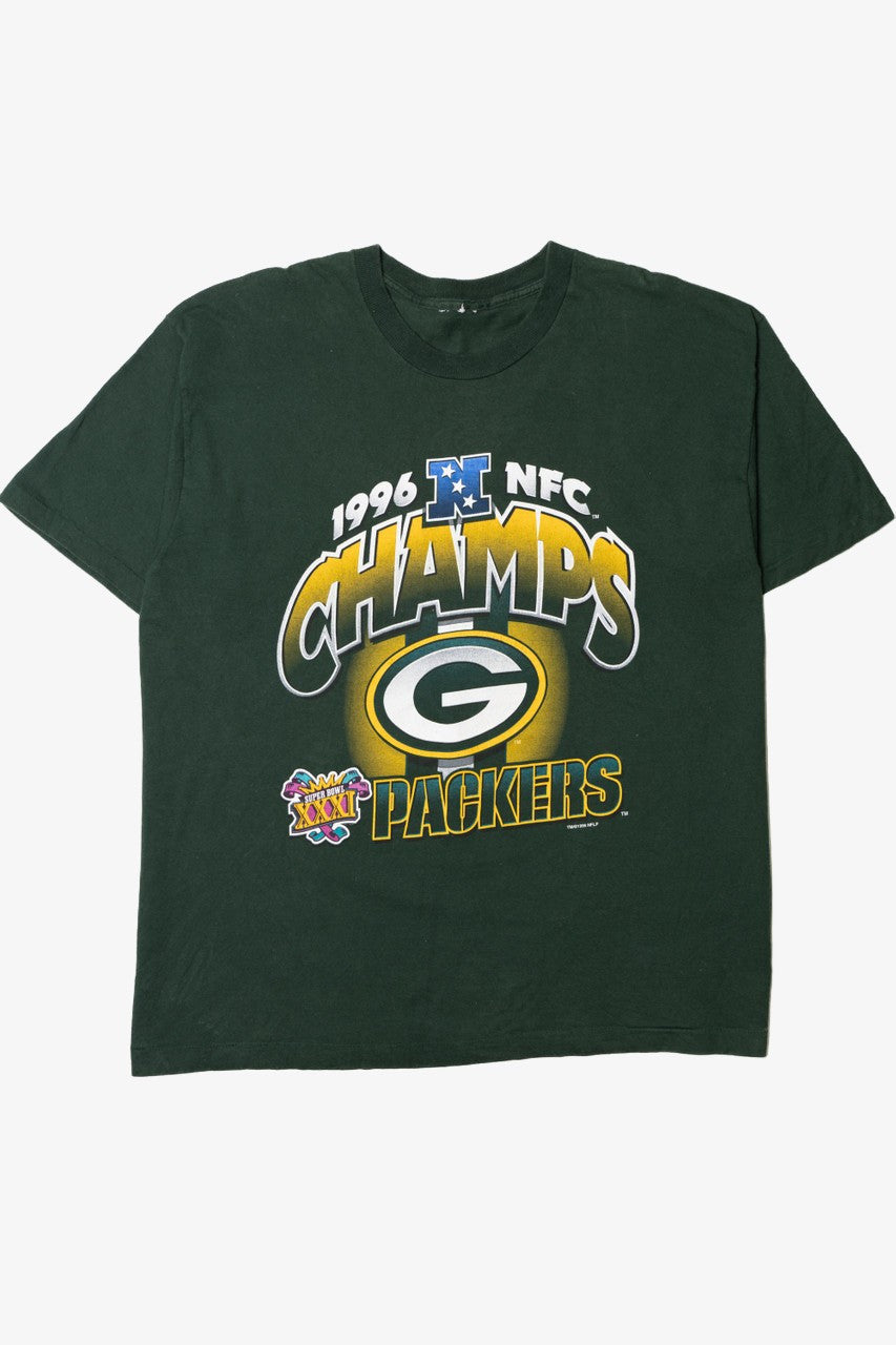Vintage 1996 "NFC Champs" Green Bay Packers Super Bowl XXXI T-Shirt (1990s)