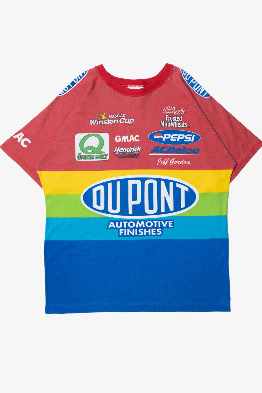 Vintage Jeff Gordon NASCAR Dupont #24 Striped Rainbow T-Shirt (1990s)