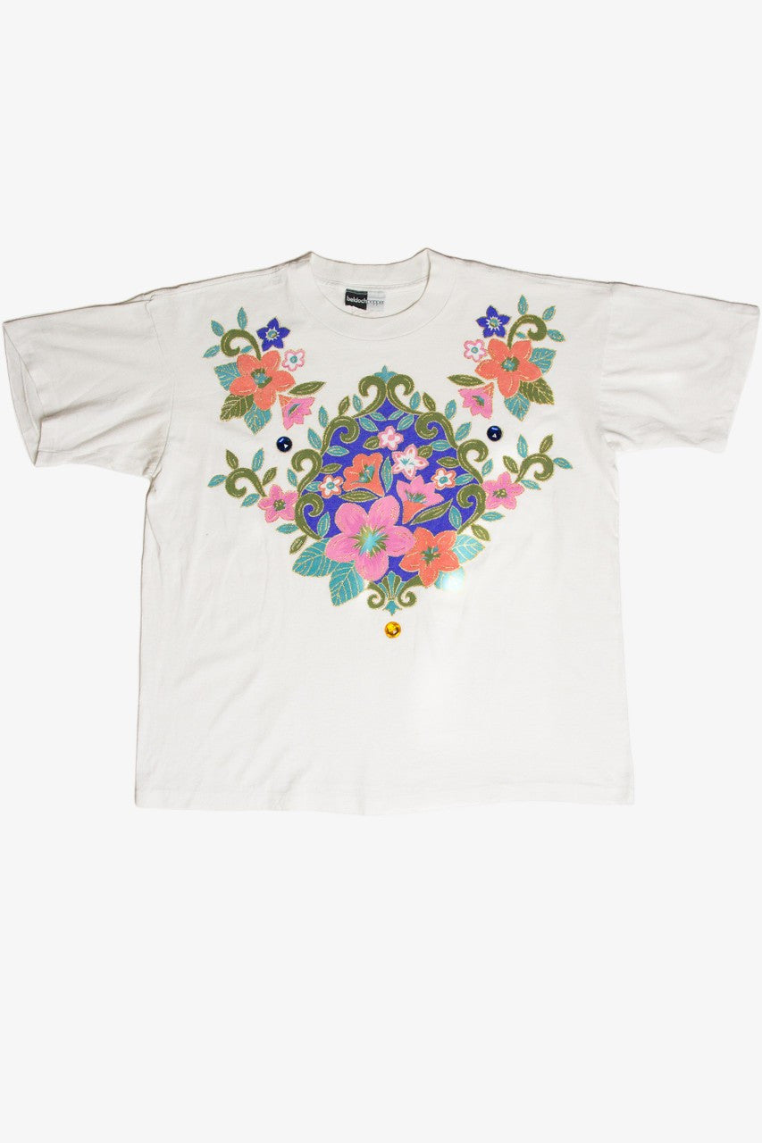 Vintage Rhinestone Floral T-Shirt