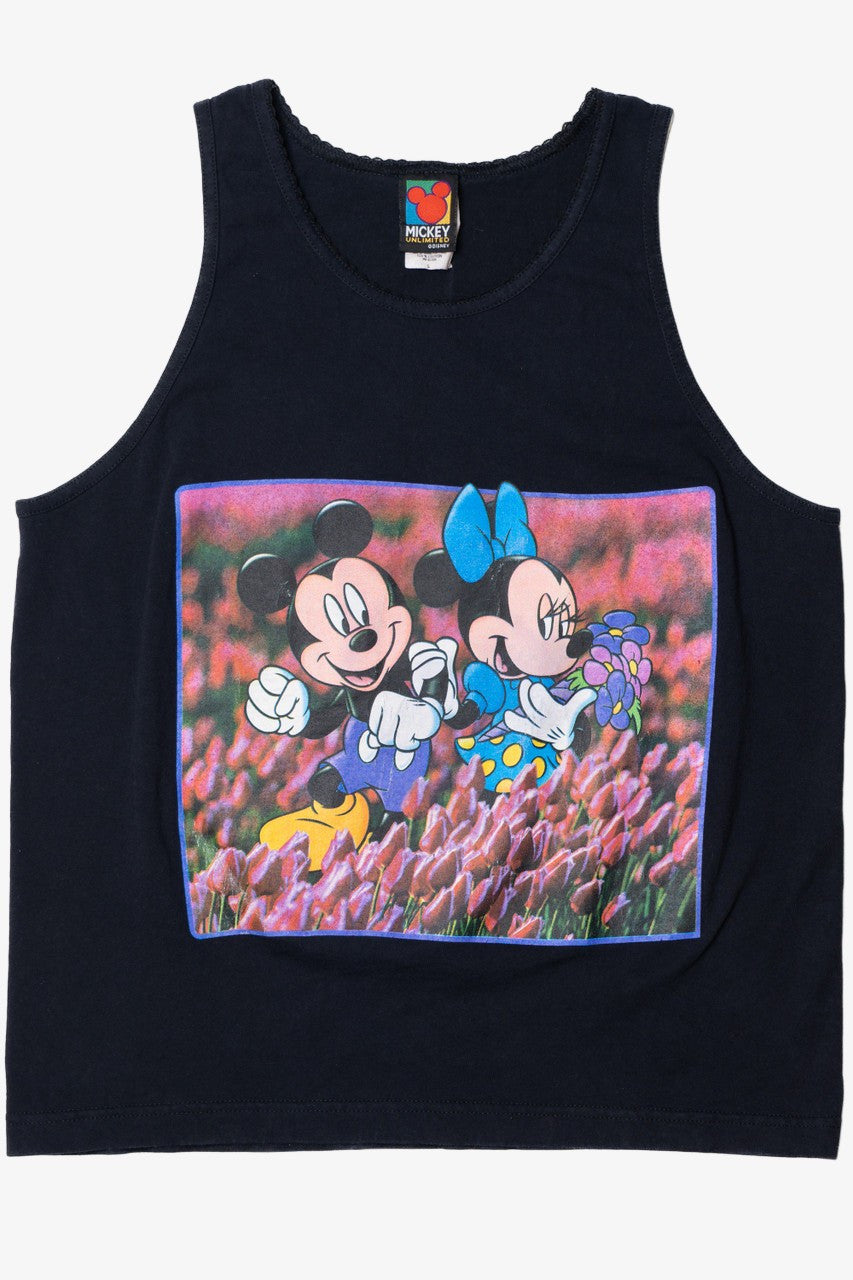 Vintage Disney Mickey & Minnie Lace Edge Tank Top T-Shirt