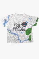 Vintage West Virginia All Over Print Map T-Shirt