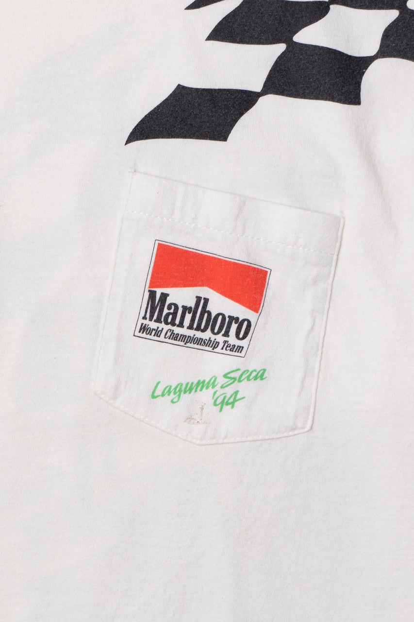 Vintage 1994 Distressed Marlboro Racing Team Pocket T-Shirt