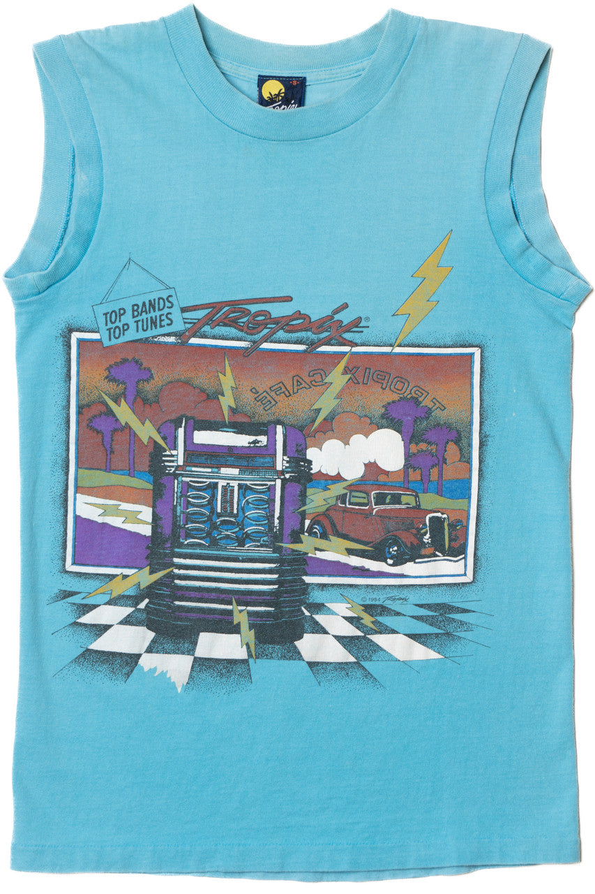 Vintage 1984 "Tropix" Jukebox Retro Cafe Muscle T-Shirt Tank Top