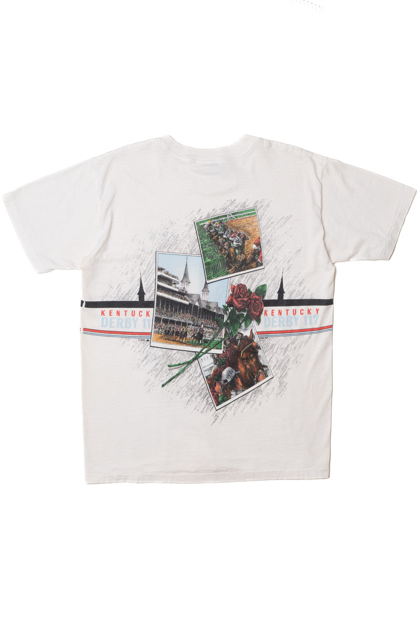 Vintage 1990 Kentucky Derby Front/Back Print T-Shirt